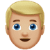 👱🏼‍♂️ man: medium-light skin tone, blond hair display on Apple